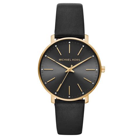 montre michael kors femme bracelet cuir noir|michael kors watches for women.